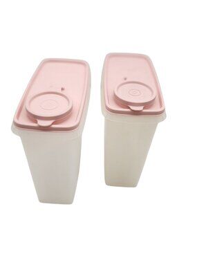 Tupperware Cereal / Oatmeal Storer Pink Seals Set of 2